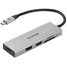 Концентратор Essager USB-C 5-in-1 HDMI 1.4 + USB 3.0 + USB 2.0 + SD / TF (EHBC05-FH0G-P) - Фото