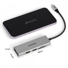 Концентратор Essager USB-C 5-in-1 HDMI 1.4 + USB 3.0 + USB 2.0 + SD / TF (EHBC05-FH0G-P) - Фото
