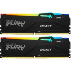 Модуль памяти для компьютера DDR5 128GB (2x64GB) 5600 MHz Beast RGB Kingston Fury (ex.HyperX) (KF556C40BBAK2-128)