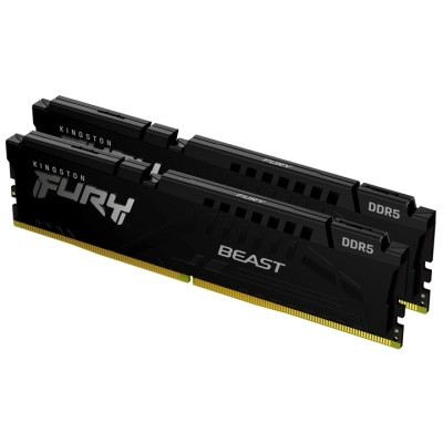 Модуль пам'яті для комп'ютера DDR5 64 GB (2x32GB) 5200 MHz Beast Black Kingston Fury (ex.HyperX) (KF552C40BB2K2-64)