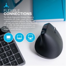 Мышка Jlab JBuds Vertical Ergonomic Wireless Black (IEUMJBERGORBLK82) - Фото