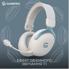 Наушники GamePro Asgard Freya Pro Wireless White/Blue (HSW201WB) - Фото