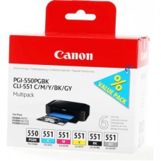 Картридж Canon PGI-550/CLI-551 Multipack BK,C,M,Y,GY (6496B005) - Фото