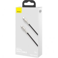 Дата кабель USB-C to USB-C 2.0m 100W metal black Baseus (CATJK-D01) - Фото