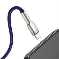Дата кабель USB 2.0 AM to Lightning 1.0m 2.4A metal purple Baseus (CALJK-A05) - Фото