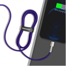 Дата кабель USB 2.0 AM to Lightning 1.0m 2.4A metal purple Baseus (CALJK-A05) - Фото