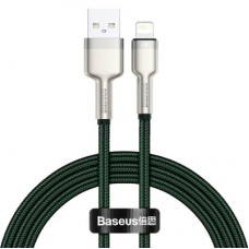 Дата кабель USB 2.0 AM to Lightning 2.0m 2.4A metal green Baseus (CALJK-B06)