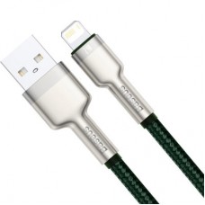 Дата кабель USB 2.0 AM to Lightning 2.0m 2.4A metal green Baseus (CALJK-B06) - Фото