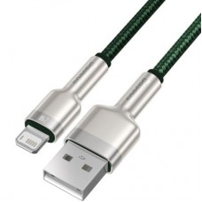 Дата кабель USB 2.0 AM to Lightning 2.0m 2.4A metal green Baseus (CALJK-B06) - Фото