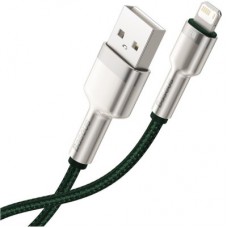 Дата кабель USB 2.0 AM to Lightning 2.0m 2.4A metal green Baseus (CALJK-B06) - Фото