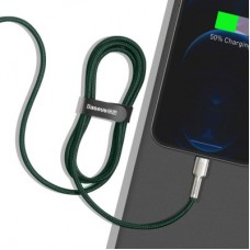 Дата кабель USB 2.0 AM to Lightning 2.0m 2.4A metal green Baseus (CALJK-B06) - Фото