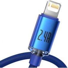 Дата кабель USB 2.0 AM to Lightning 1.2m 2.4A blue Baseus (CAJY000003) - Фото