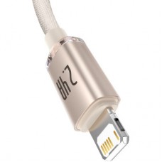 Дата кабель USB 2.0 AM to Lightning 1.2m 2.4A pink Baseus (CAJY001104) - Фото