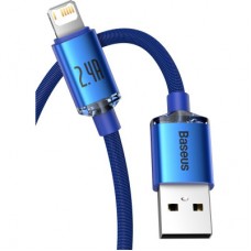 Дата кабель USB 2.0 AM to Lightning 2.0m 2.4A blue Baseus (CAJY000103) - Фото