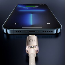 Дата кабель USB 2.0 AM to Lightning 2.0m 2.4A pink Baseus (CAJY001204) - Фото