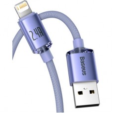 Дата кабель USB 2.0 AM to Lightning 2.0m 2.4A purple Baseus (CAJY000105) - Фото