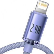 Дата кабель USB 2.0 AM to Lightning 2.0m 2.4A purple Baseus (CAJY000105) - Фото