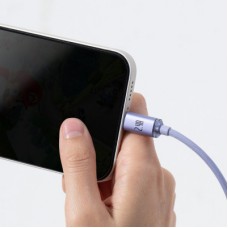Дата кабель USB 2.0 AM to Lightning 2.0m 2.4A purple Baseus (CAJY000105) - Фото