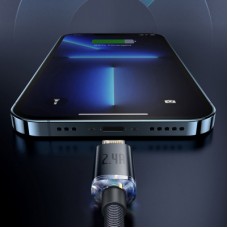 Дата кабель USB 2.0 AM to Lightning 2.0m 2.4A purple Baseus (CAJY000105) - Фото