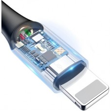Дата кабель USB 2.0 AM to Lightning 1.0m 2.4A blue Baseus (CALCD-03) - Фото