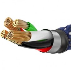 Дата кабель USB 2.0 AM to Lightning 1.0m 2.4A blue Baseus (CALCD-03) - Фото