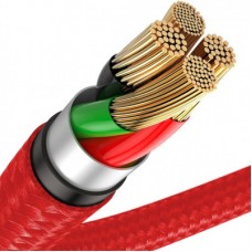 Дата кабель USB 2.0 AM to Lightning 1.0m 2.4A red Baseus (CALSP-B09) - Фото