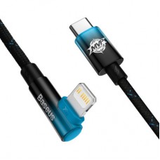 Дата кабель USB-C to Lightning 1.0m 20W 90° corner black/blue Baseus (CAVP000221) - Фото