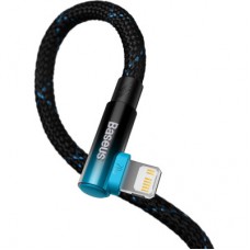 Дата кабель USB-C to Lightning 1.0m 20W 90° corner black/blue Baseus (CAVP000221) - Фото