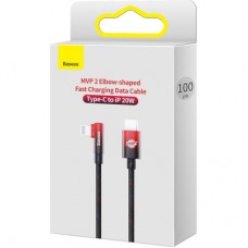Дата кабель USB-C to Lightning 1.0m 20W 90° corner black/red Baseus (CAVP000220) - Фото