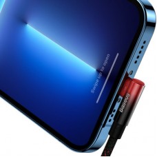Дата кабель USB-C to Lightning 1.0m 20W 90° corner black/red Baseus (CAVP000220) - Фото