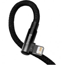 Дата кабель USB 2.0 AM to Lightning 1.0m 2.4A 90° corner black Baseus (CAVP000001) - Фото
