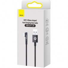 Дата кабель USB 2.0 AM to Lightning 1.0m 2.4A 90° corner black Baseus (CAVP000001) - Фото