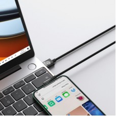 Дата кабель USB 2.0 AM to Lightning 1.0m 2.4A 90° corner black Baseus (CAVP000001) - Фото