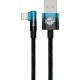 Дата кабель USB 2.0 AM to Lightning 1.0m 2.4A 90° corner black/blue Baseus (CAVP000021) Дата кабель USB 2.0 AM to Lightning 1.0m 2.4A 90° corner black/blue Baseus (CAVP000021)