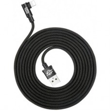 Дата кабель USB 2.0 AM to Lightning 2.0m 1.5A 90° corner black Baseus (CALMVP-A01) - Фото