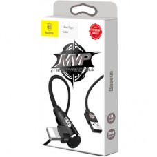 Дата кабель USB 2.0 AM to Lightning 2.0m 1.5A 90° corner black Baseus (CALMVP-A01) - Фото