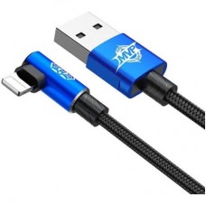 Дата кабель USB 2.0 AM to Lightning 2.0m 1.5A 90° corner blue Baseus (CALMVP-A03) - Фото