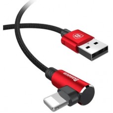 Дата кабель USB 2.0 AM to Lightning 2.0m 1.5A 90° corner red Baseus (CALMVP-A09) - Фото