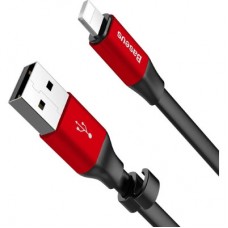 Дата кабель USB 2.0 AM to Lightning 0.23m 2A black/red Baseus (CALMBJ-B91) - Фото