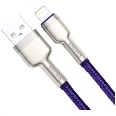 Дата кабель USB 2.0 AM to Lightning 2.0m 2.4A metal purple Baseus (CALJK-B05) - Фото