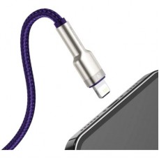 Дата кабель USB 2.0 AM to Lightning 2.0m 2.4A metal purple Baseus (CALJK-B05) - Фото