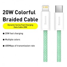 Дата кабель USB-C to Lightning 2.0m 20W green Baseus (CALD000106) - Фото