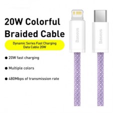 Дата кабель USB-C to Lightning 2.0m 20W purple Baseus (CALD000105) - Фото
