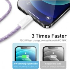Дата кабель USB-C to Lightning 2.0m 20W purple Baseus (CALD000105) - Фото