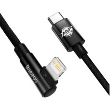 Дата кабель USB-C to Lightning 1.0m 20W 90° corner black Baseus (CAVP000201) - Фото