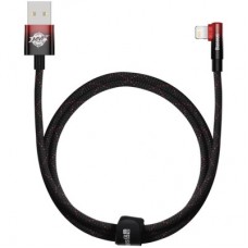 Дата кабель USB 2.0 AM to Lightning 1.0m 2.4A 90° corner black/red Baseus (CAVP000020) - Фото