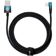 Дата кабель USB 2.0 AM to Lightning 2.0m 2.4A 90° corner black/blue Baseus (CAVP000121) - Фото