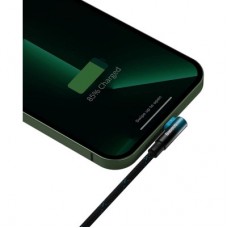 Дата кабель USB 2.0 AM to Lightning 2.0m 2.4A 90° corner black/blue Baseus (CAVP000121) - Фото