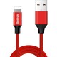 Дата кабель USB 2.0 AM to Lightning 1.8m red Baseus (CALYW-A09)