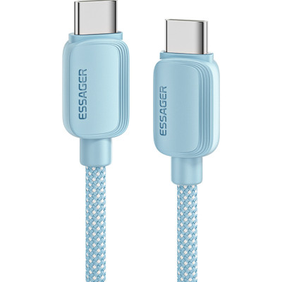 Дата кабель USB-C to USB-C 2.0m 100 W blue Essager (EXCT1-WLA03-P)